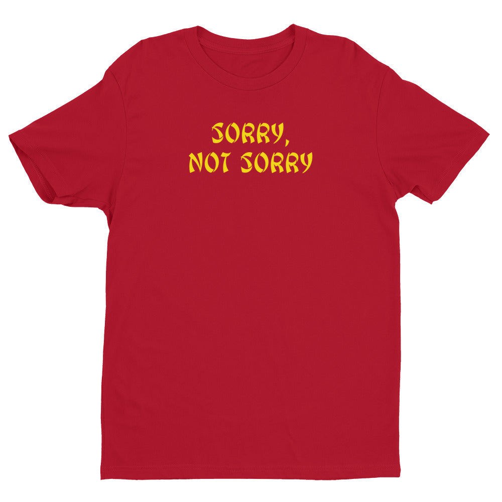 Never Sorry Red Premium Short Sleeve T-shirt | NoQuarter.us