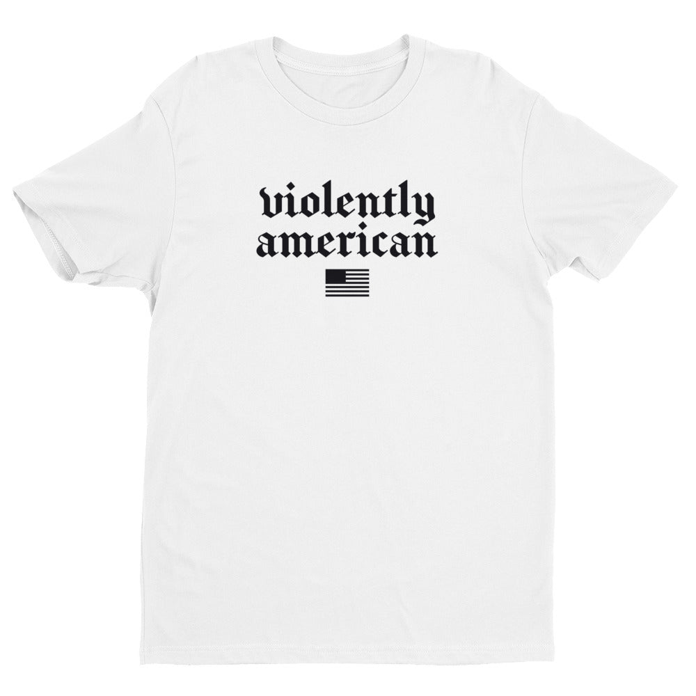 Violently American White/Black Premium Short Sleeve T-shirt | NoQuarter.us