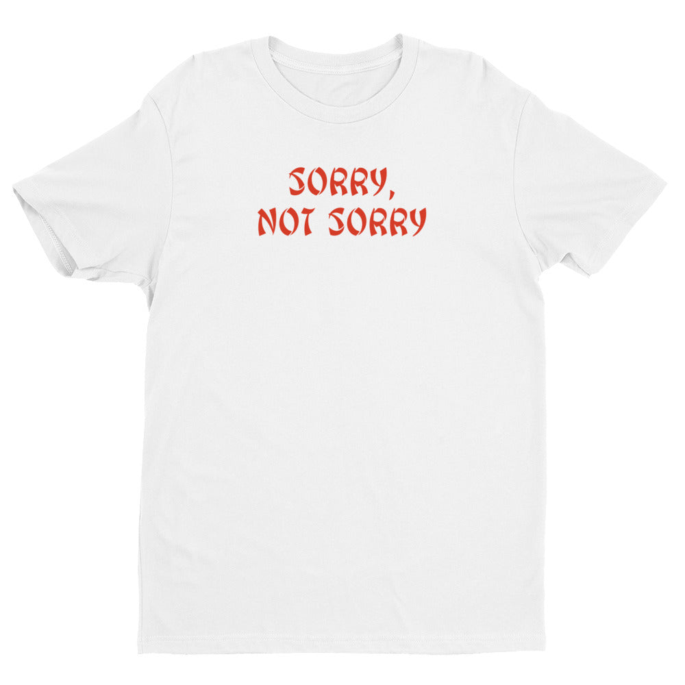 Never Sorry White Premium Short Sleeve T-shirt | NoQuarter.us